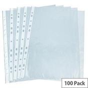Q-Connect Plastic Punched Pocket A4 50 Micron Pack of 100 KF24001 image