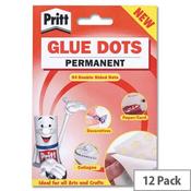 Pritt Permanent Glue Dots 64 per Wallet Pack 12