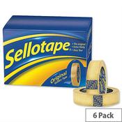 Sellotape Original Golden Tape Small 24mm x 33m Pack 6 image