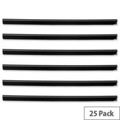 Durable Spine Bars for 80 Sheets A4 Capacity 9mm Black 2909/01 Pack 25 image