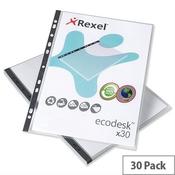 Rexel Eco Punched Pocket Multipunched Long Edge Top Opening A5 2102579 Pack 30 image