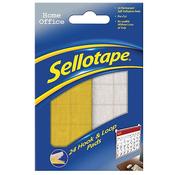 Sellotape Sticky Hook and Loop Pads 24 Sets 20x20mm