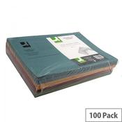 Q-Connect Square Cut Folder Medium-weight 250gsm Foolscap Assorted Pack of 100 KF01492 image