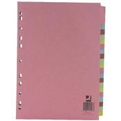 20-Part Subject Divider A4 Multipunched Assorted Colours Q-Connect KF01517 image