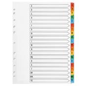 A-Z Index A4 Multi-Punched 20-Part Reinforced White Multi-Colour Tabbed Q-Connect KF01523 image