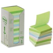 Post-it Z-Note Tower Recycled 100 Sheets per Pad 76x76mm Pastel Assorted Pack 16 image