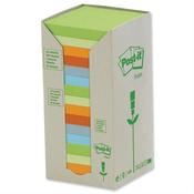 Post-it Notes Pad Recycled Tower Pack 76x76mm Pastel Rainbow Pack 16 image