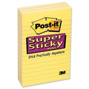 Post-it Super Sticky Removable Notes Ruled 102x152mm Pad 90 Sheets Yellow Pack 6 image