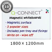 Q-Connect Aluminium Magnetic Whiteboard 1800x1200mm image