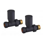 Modern Round Straight Radiator Valves Matt Anthracite