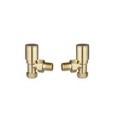Tailored Angled Radiator Valves Brushed Brass