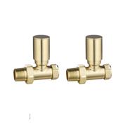 Tailored Straight Radiator Valves Brushed Brass