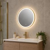 Rosie Brass Round LED Mirror 600 image
