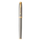 parker im fountain pen brushed metal gold trim medium nib image