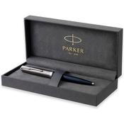 parker 51 ballpoint pen midnight blue barrel with chrome trim medium point with black ink refill