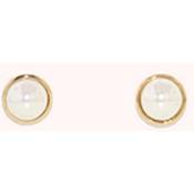 finesse gold plated pearl stud earrings image