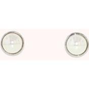 rhodium pearl stud earrings image