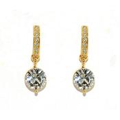 gold plated crystal drop earring image