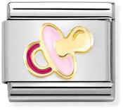 Nomination Yellow Gold and Pink Enamel Dummy Charm image