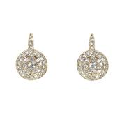 crystal cia round gold plated earring image