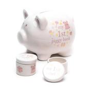 Hello Baby Ceramic Piggy Bank - pink image