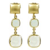 aquaforte aquacaramelle earrings with two green f faceted venitian glass image