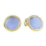 aquaforte aquacaramelle lobe earrings with milky blue faceted venitian glass image