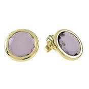 aquaforte aquacaramelle lobe earrings with amethyst faceted venitian glass image