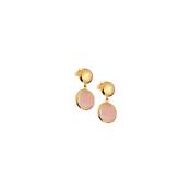 aquaforte le chicche earrings with 12mm milky pink  faceted venitian glass image