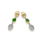 aquaforte caramelle ovali pendant earrings with two different  faceted venitian glass image