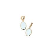 aquaforte coriandoli snap earrings with oval transparent light blue faceted venitian glass image