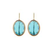 aquaforte caramelle marine ovali leverback earrings with light petrol  faceted venitian glass image