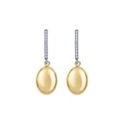 aquaforte i bicolore  polished large oval with curved encrusted cz earrings image