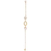 aquaforte perle vintage bracelet with two baroque pearls and brushed ovals image