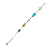 aquaforte caramelle marine ovali bracelet with petrol shades oval  faceted venitian glass