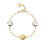 aquaforte round 23ct gold plate and silver rhodium plated bracelet image