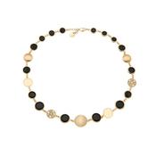 aquaforte tonde reverse necklace with black  faceted venitian glass and zirconia image