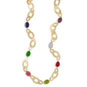 aquaforte caramelle vintage long necklace with seven multicolor glass pastes