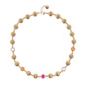 aquaforte mignon necklace with satin round elements and red tones faceted venitian glass image