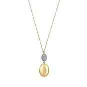 aquaforte i bicolore  polished large oval + small oval encrusted cz pendant