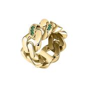 chiara ferragni chain ring yg chain with emerald crystals 14mm