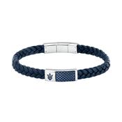 maserati jewels recycled leather bracelet steel blue 19+1cm
