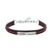 maserati jewels leather bracelet stainless steel gold plated recycled leather 19+3cm image