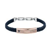 maserati jewels leather bracelet stainless steel rose gold plated+bu recycled leather 19+3.5cm image