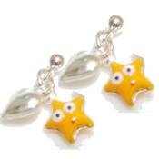 kidko earrings drop star &amp; heart