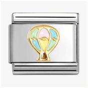 Nomination Yellow Gold and Pastel Enamel Hot Air Balloon Charm