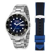 sector automatic gents stainless steel blue dial stainless steel &amp; silicone strap watch image