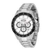 sector chronograph quartz gents stainless steel white dial bracelet watch image