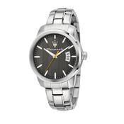 maserati succeso 42mm 3h gray dial stainless steel bracelet