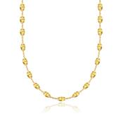 silver 16" or 40cm  goldplated dia cut oval bead necklace